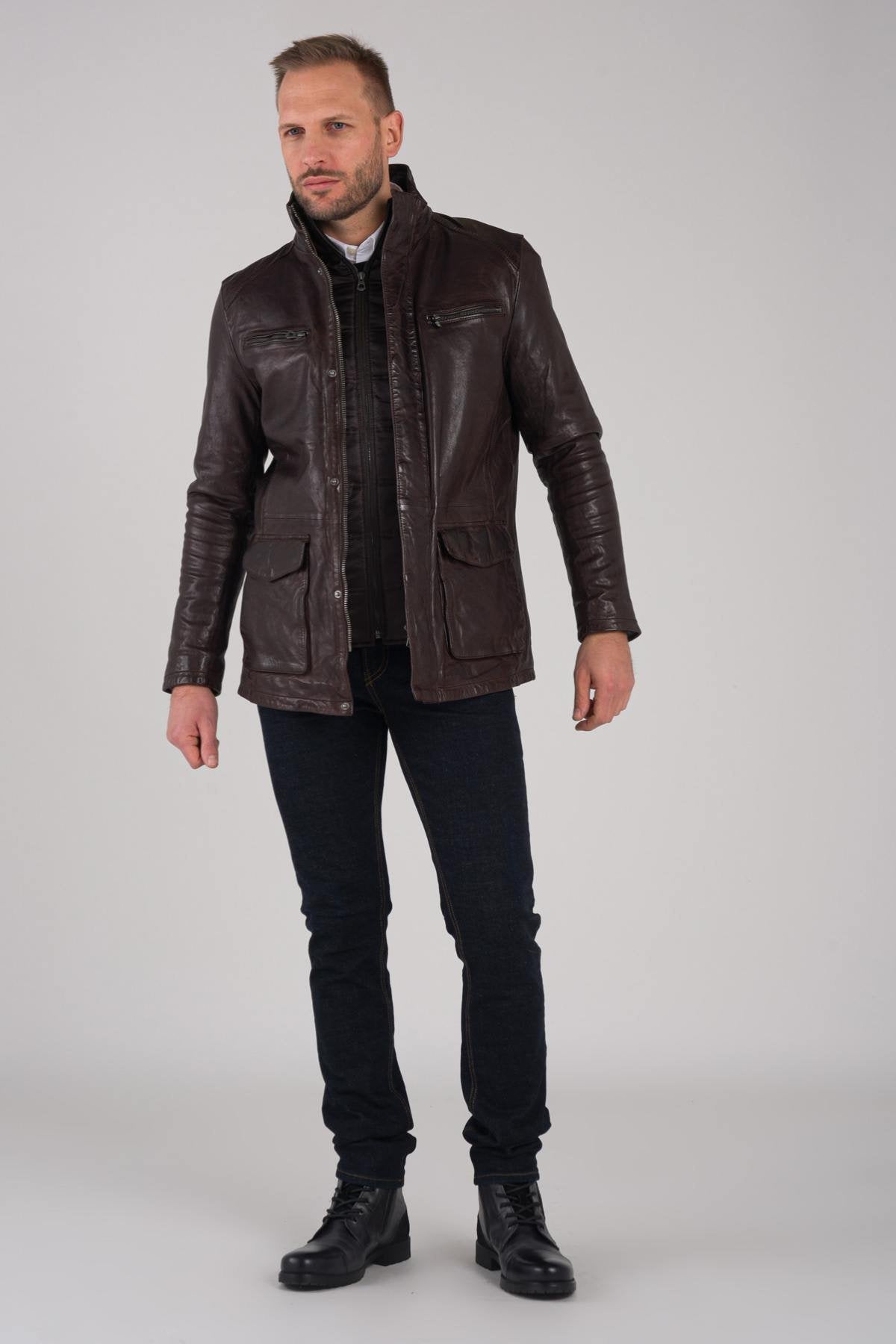 Daytona Men's Leather Jacket Classic and elegant - Image n°2