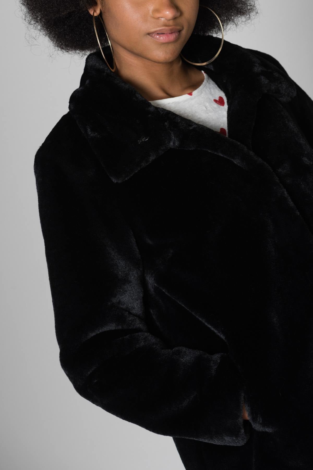 Black Oakwood Faux Fur Coat - Image n°7