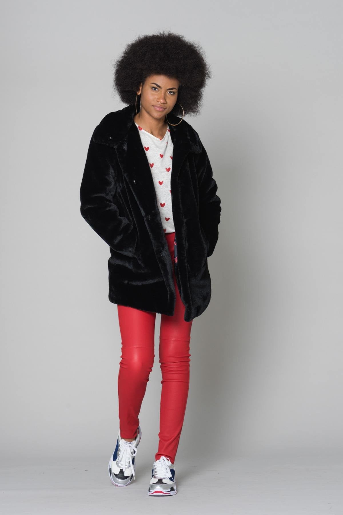 Black Oakwood Faux Fur Coat - Image n°2