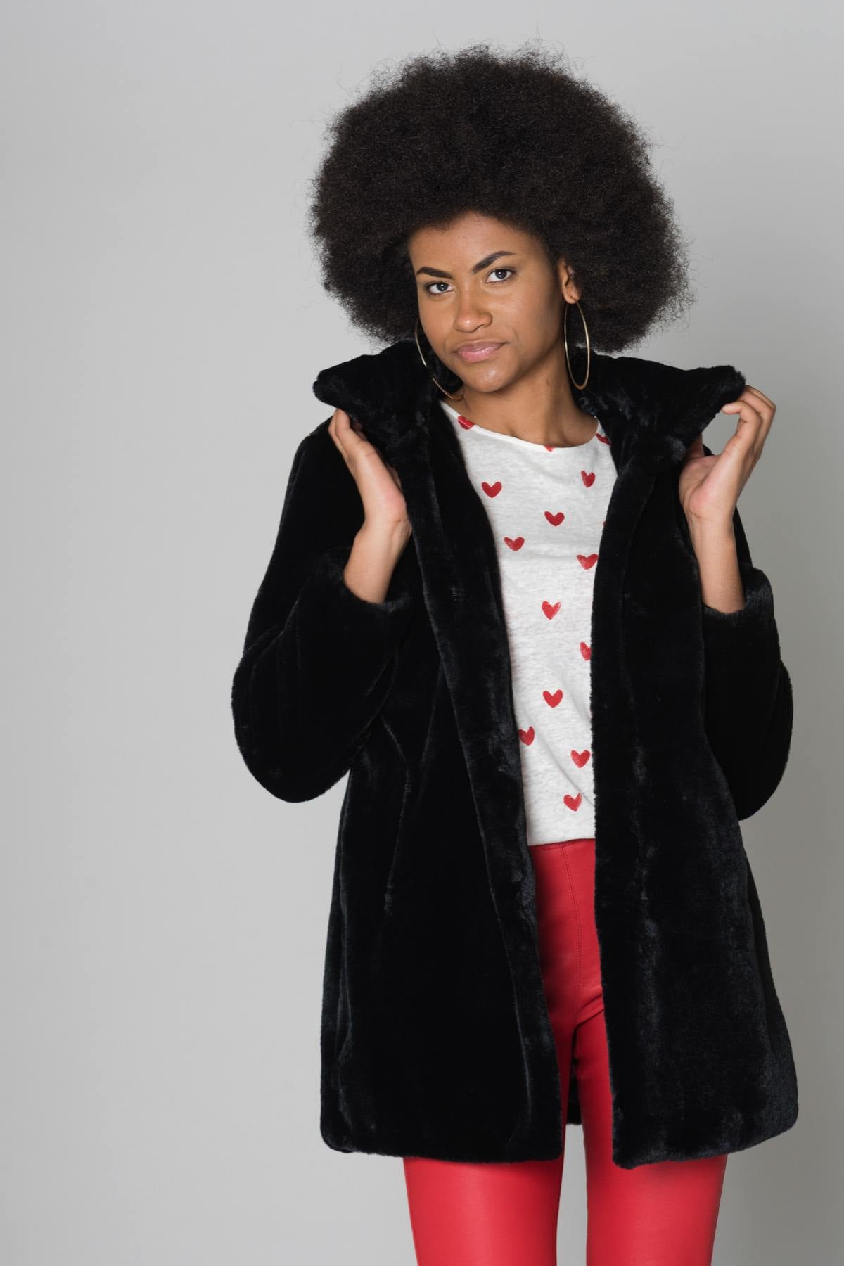 Black Oakwood Faux Fur Coat - Image n°3