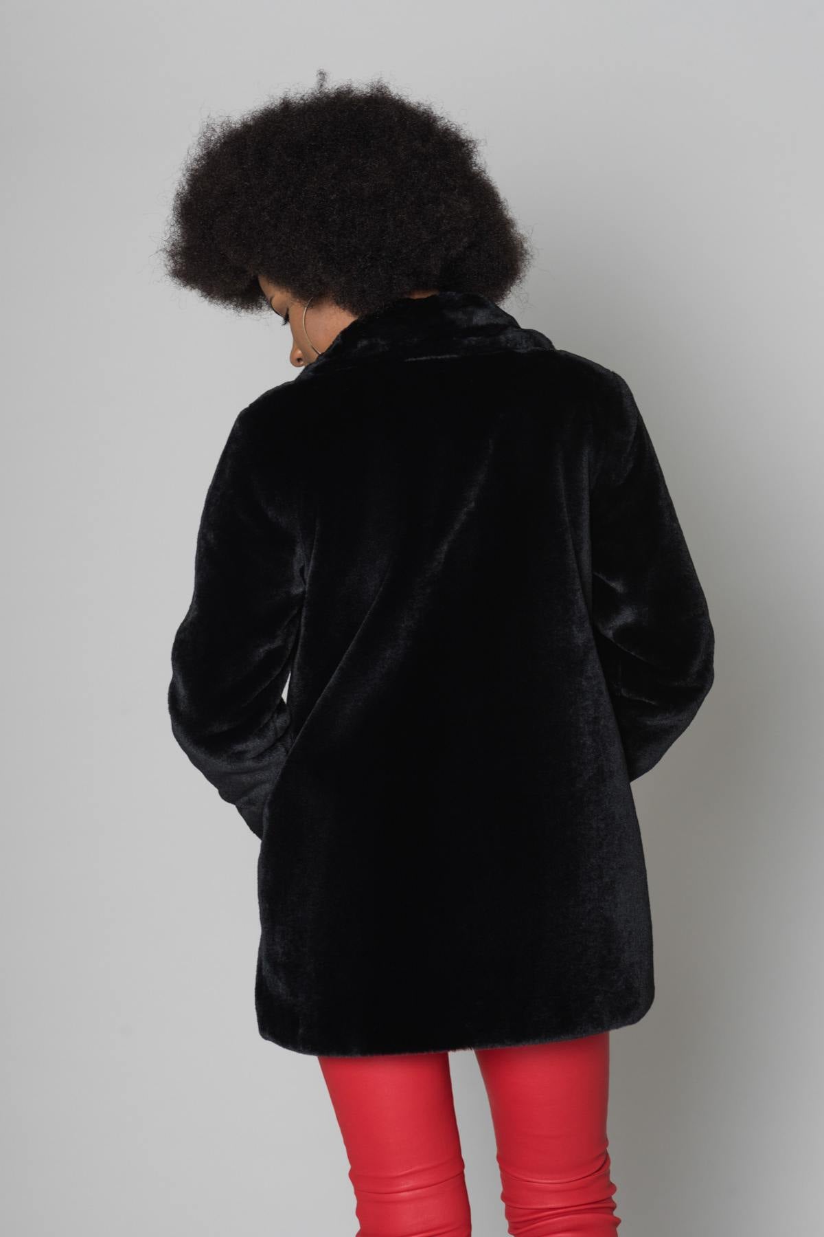 Black Oakwood Faux Fur Coat - Image n°6