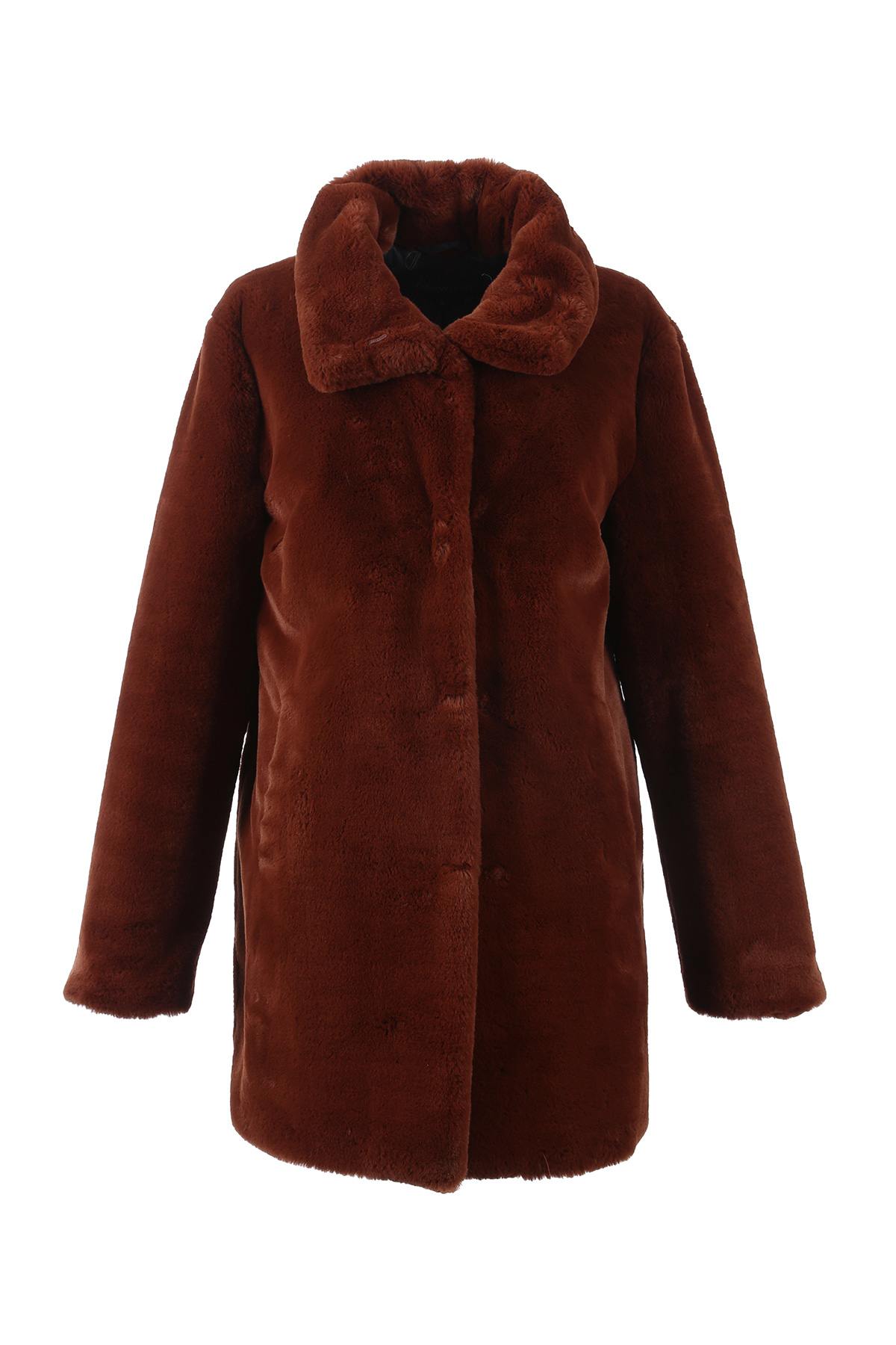 Oakwood rust-colored faux fur coat - Image n°1