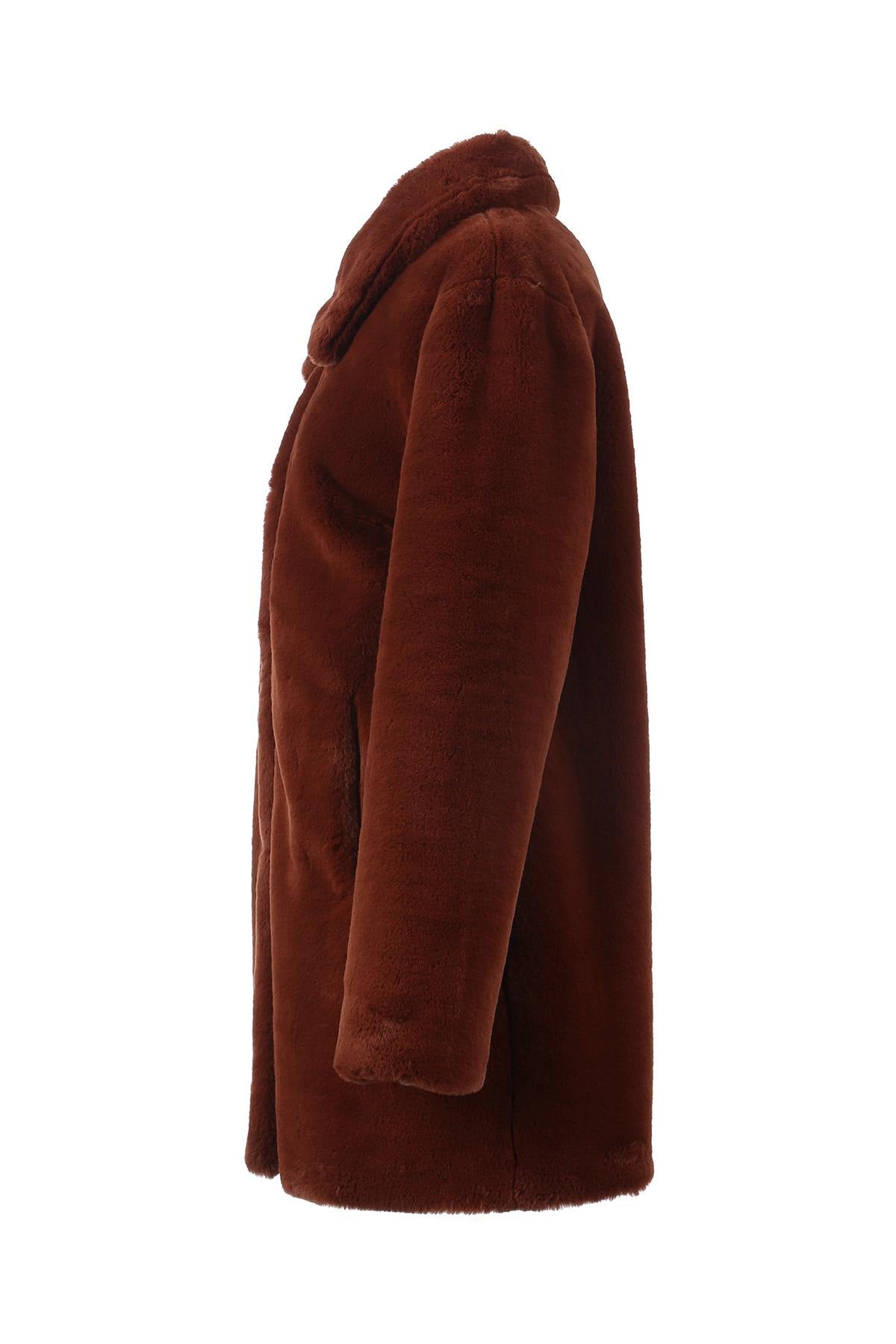 Oakwood rust-colored faux fur coat - Image n°9