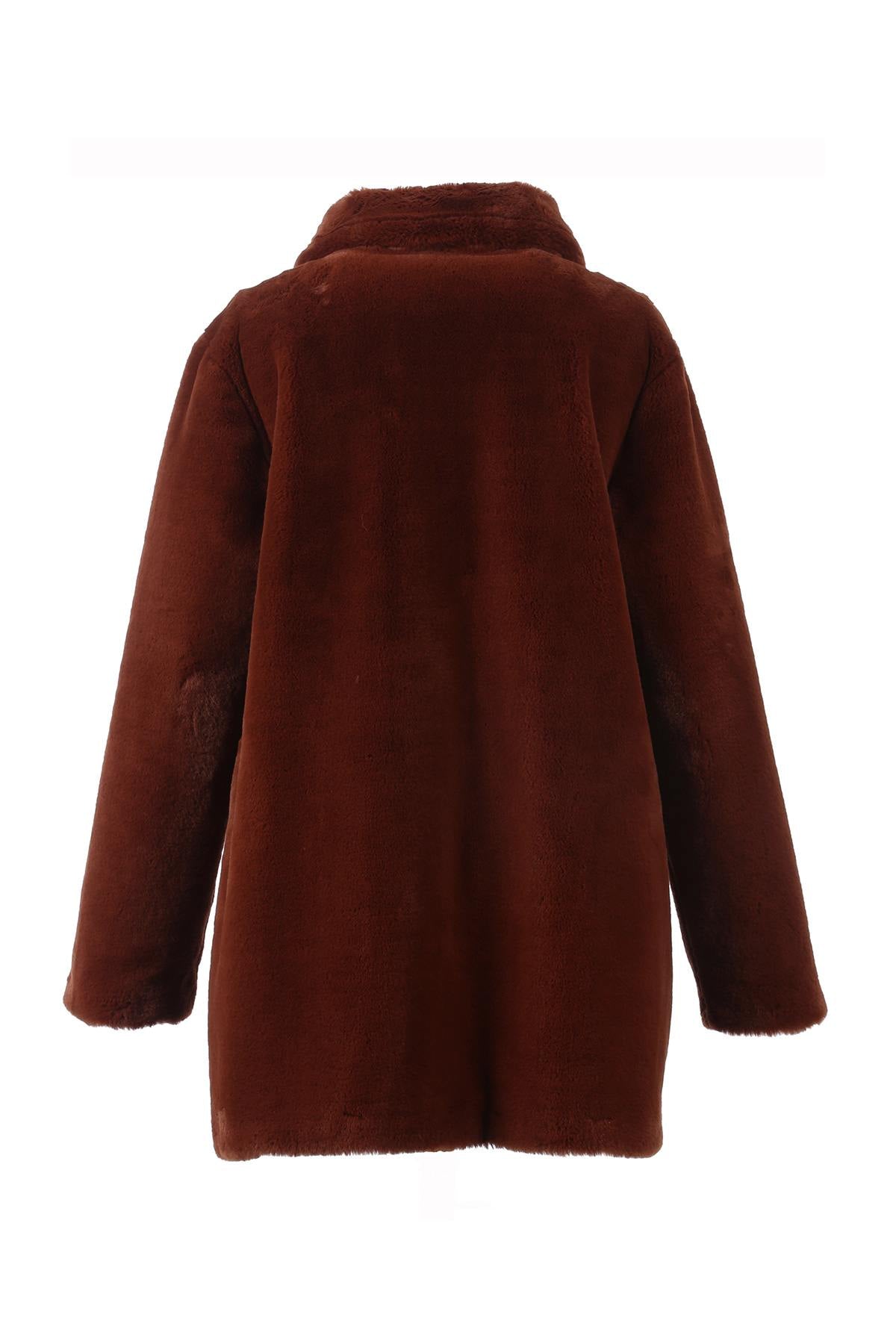 Oakwood rust-colored faux fur coat - Image n°10